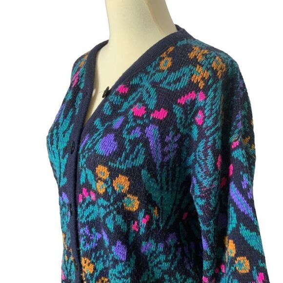 JUSTINE TODD Vintage Flower Button-Up Cardigan size M - Picture 5 of 14